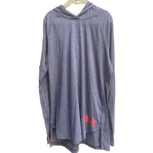 EUC. Girl’s Under Armour Hoodie. Heather Gray w/Orange accents